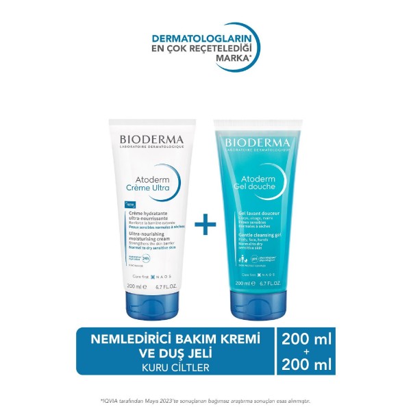 Bioderma Atoderm Cream Ultra 200 Ml & Atoderm Shower Gel 200 Ml