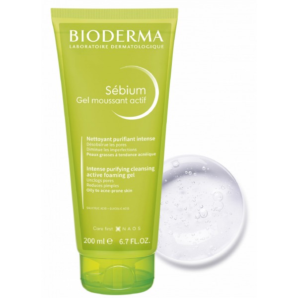 Bioderma Sebium Foaming Gel Active 200 ml - Yoğun arındırıcı temizleme jeli