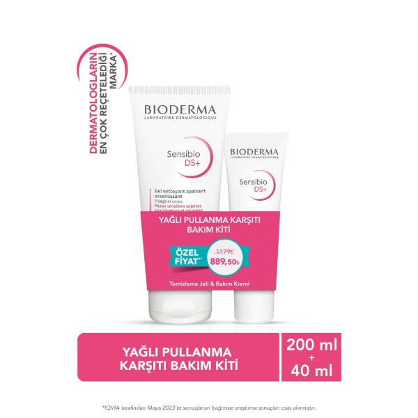 Bioderma Sensibio Yağlı Pullanma Karşıtı Bakım Kiti (Temizleme Jeli-Bakım Kremi)