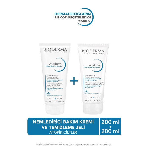 Bioderma Atoderm Intensive Balm 200 ve Intensive Foaming Gel 200ml