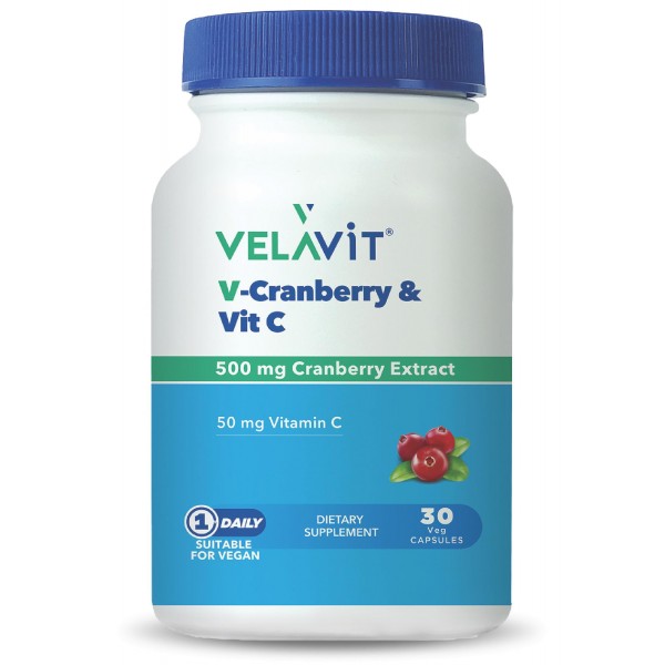 Velavit V-Cranberry & Vit C 30 VEG Kapsül