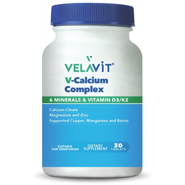 Velavit V-Calcium Complex Mineraller ve D3/K2 Vitaminleri 3 Tablet