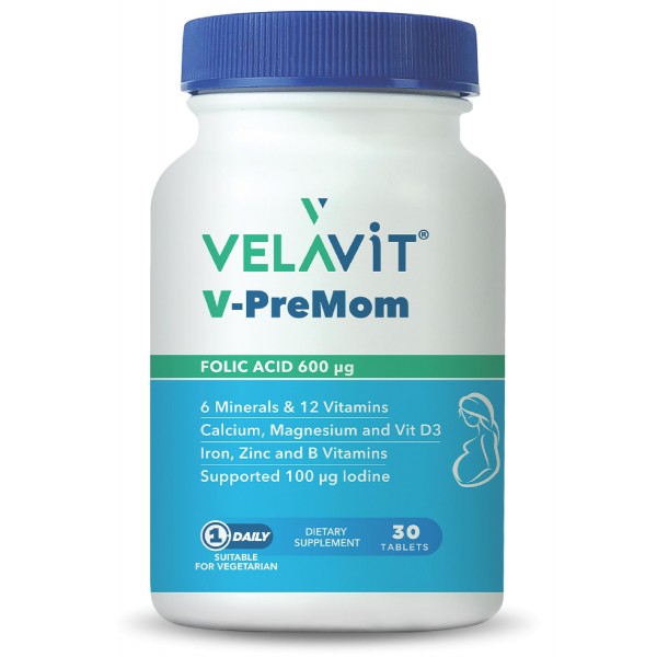 Velavit V-Premom Folik Asit 600 Mcg 30 Tablet