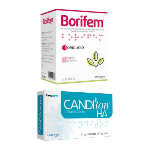 Borifem Vajinal Duş 200ml - CANDiton HA Vaginal 5 Ovül EczaVita, one size